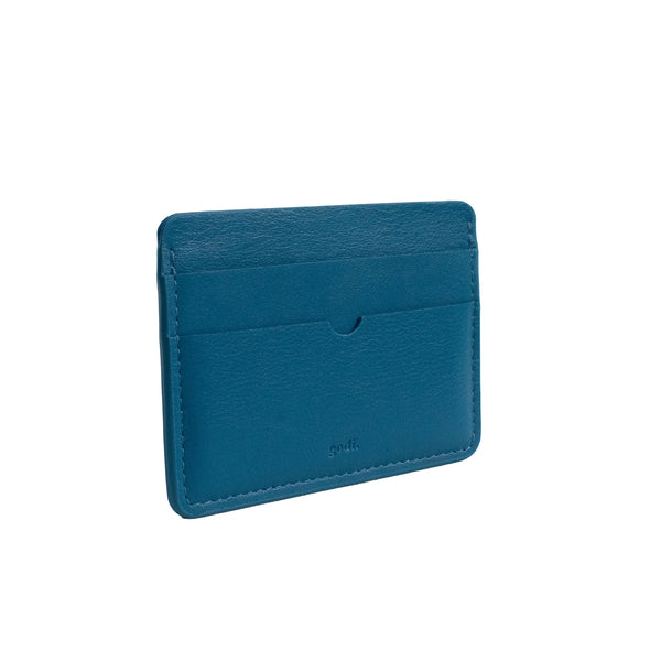 Handmade Coin & Card Leather Wallet - Cobalt Blue by godi.