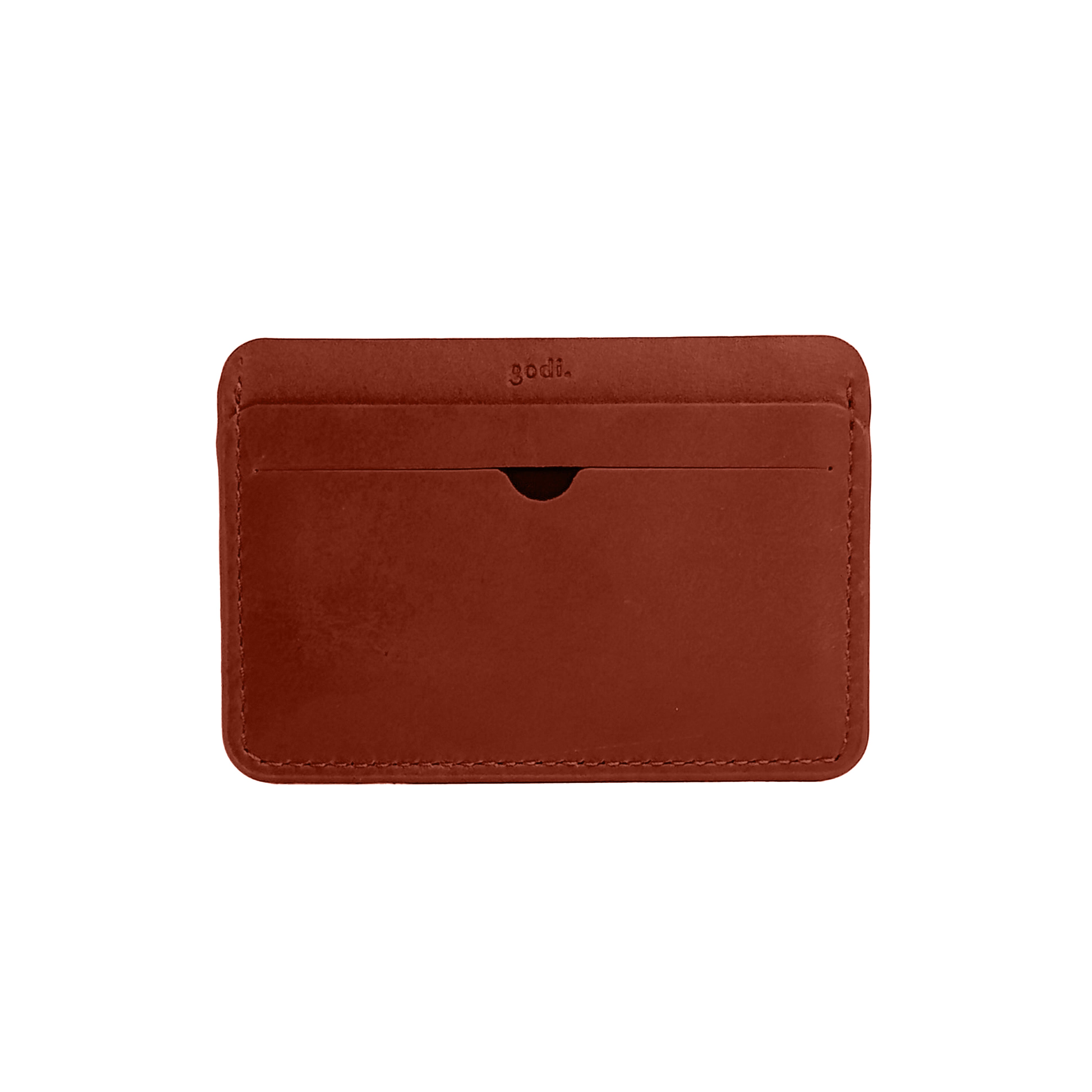 Slim Card Holder in Rust Brown