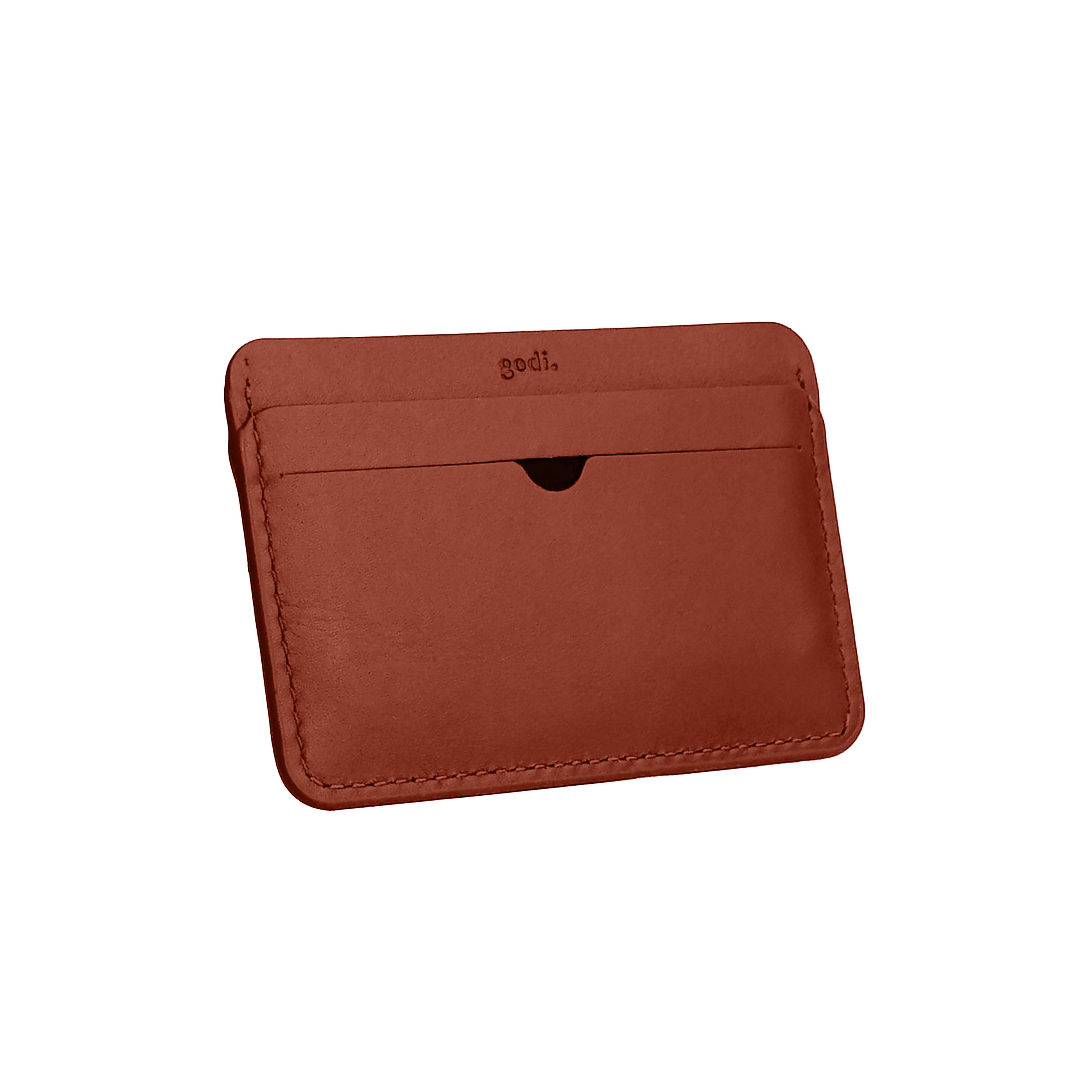 Slim Card Holder in Rust Brown