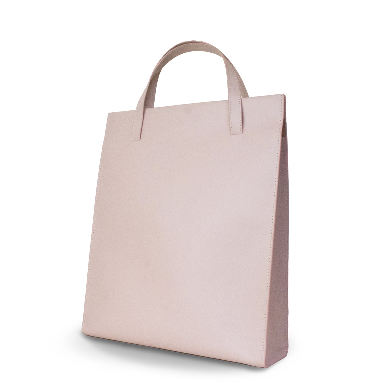 Full Grain Adjustable Leather Tote Bag in Nude Pink godi